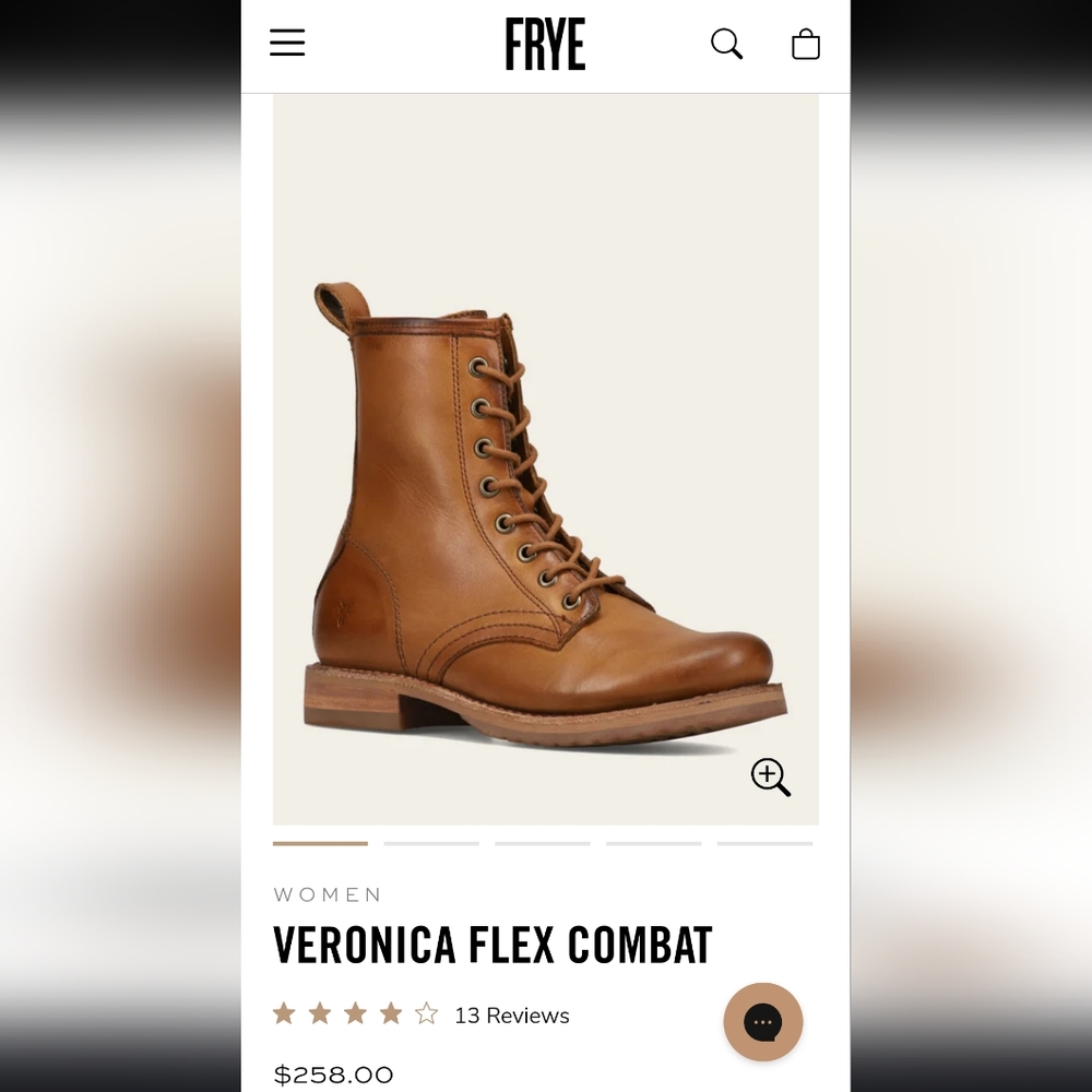 Frye Veronica Flex Combat Boot In Caramel